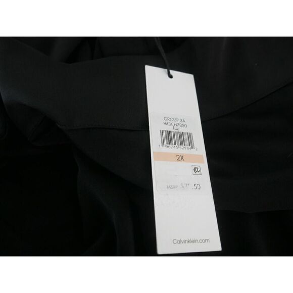 Calvin Klein Women's Plus Size Black Drawstring-Waist Sleeveless Top 2X - Picture 7 of 9